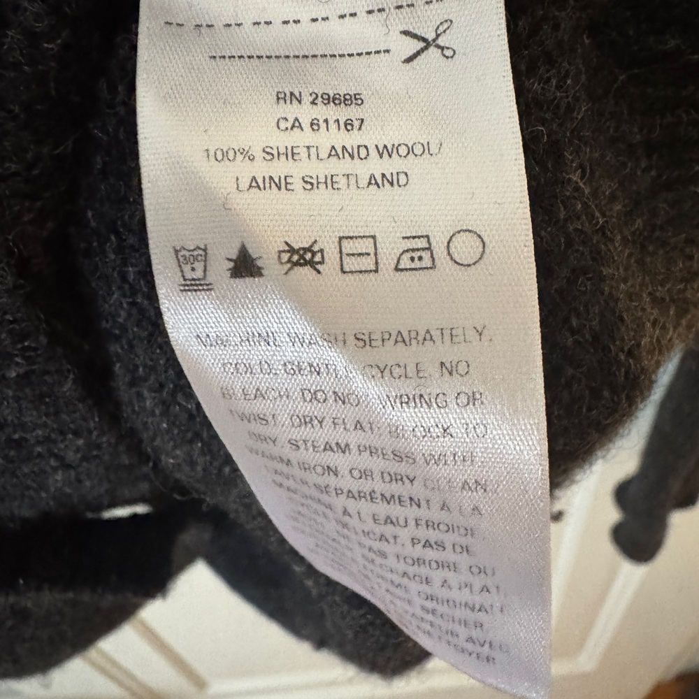Pendleton Charcoal Cardigan Sweater Washable Wool - Picture 5 of 10